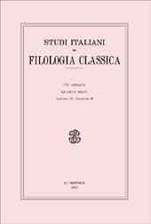 Fascículo, Studi italiani di filologia classica : 2, 2011, Le Monnier