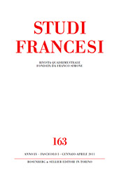 Fascículo, Studi francesi : 163, 1, 2011, Rosenberg & Sellier