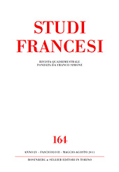 Fascículo, Studi francesi : 164, 2, 2011, Rosenberg & Sellier