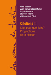 E-book, Citations, vol. 2: Citer pour quoi faire? : pragmatique de la citation, Academia