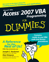 eBook, Access 2007 VBA Programming For Dummies, Stockman, Joseph C., For Dummies