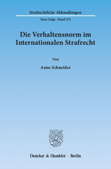 E-book, Die Verhaltensnorm im Internationalen Strafrecht., Duncker & Humblot