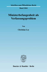 E-book, Ministerbefangenheit als Verfassungsproblem., Ley, Christian, Duncker & Humblot