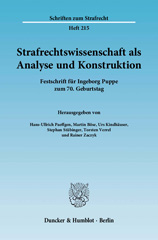 E-book, Strafrechtswissenschaft als Analyse und Konstruktion. : Festschrift für Ingeborg Puppe zum 70. Geburtstag., Duncker & Humblot
