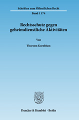 E-book, Rechtsschutz gegen geheimdienstliche Aktivitäten., Kornblum, Thorsten, Duncker & Humblot
