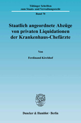 E-book, Staatlich angeordnete Abzüge von privaten Liquidationen der Krankenhaus-Chefärzte., Duncker & Humblot
