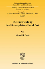 E-book, Die Entwicklung des Finanzplatzes Frankfurt. : Eine evolutionsökonomische Untersuchung., Duncker & Humblot