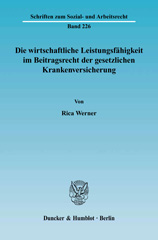 E-book, Die wirtschaftliche Leistungsfähigkeit im Beitragsrecht der gesetzlichen Krankenversicherung., Duncker & Humblot