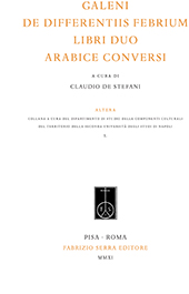 E-book, Galeni De differentiis febrium libri duo arabice conversi, Fabrizio Serra