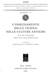 eBook, L'insegnamento delle technai nelle culture antiche : atti del Convegno, Ercolano, 23- 24 marzo 2009, Fabrizio Serra