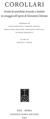 eBook, Corollari : scritti di antichità etrusche e italiche in omaggio all'opera di Giovanni Colonna, Fabrizio Serra