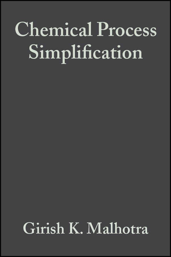 E-book, Chemical Process Simplification : Improving Productivity and Sustainability, John Wiley & Sons