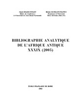 Kapitel, Bibliographie analytique de l'Afrique antique : XXXIX (2005), École française de Rome