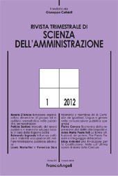 Fascicule, Rivista trimestrale di scienza della amministrazione : 1, 2012, Franco Angeli