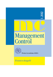 Fascicule, Management Control : 1, 2012, Franco Angeli
