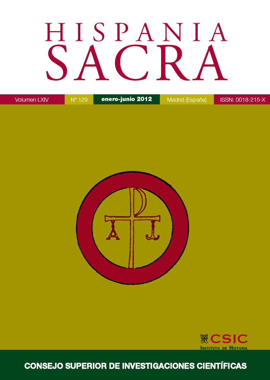 Fascículo, Hispania Sacra : LXIV, 129, 1, 2012, CSIC, Consejo Superior de Investigaciones Científicas