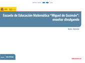 E-book, Escuela de educación matemática Miguel de Guzmán : enseñar divulgando, Ministerio de Educación, Cultura y Deporte