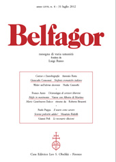 Issue, Belfagor : rassegna di varia umanità : LXVII, 4, 2012, L.S. Olschki
