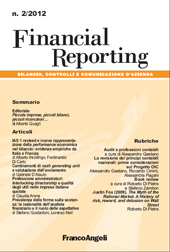 Fascicolo, Financial reporting : bilancio, controlli e comunicazione d'azienda : 2, 2012, Franco Angeli