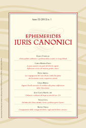 Fascicolo, Ephemerides iuris canonici : 52, 1, 2012, Marcianum Press