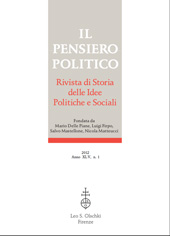 Fascículo, Il pensiero politico : rivista di storia delle idee politiche e sociali : XLV, 1, 2012, L.S. Olschki