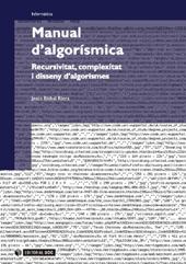 eBook, Manual d'algorísmica : recursivitat, complexitat i disseny d'algorismes, Bisbal Riera, Jesús, Editorial UOC