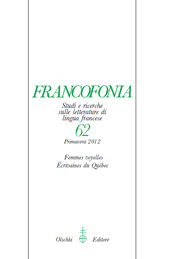 Fascicule, Francofonia : studi e ricerche sulle letterature di lingua francese : 62, 1, 2012, L.S. Olschki