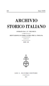 Fascicolo, Archivio storico italiano : 633, 3, 2012, L.S. Olschki
