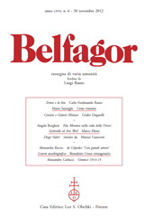 Issue, Belfagor : rassegna di varia umanità : LXVII, 6, 2012, L.S. Olschki