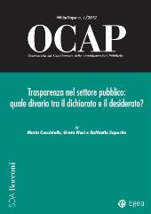 Chapitre, La trasparenza nelle Regioni, EGEA : Università Bocconi