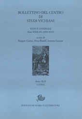 Fascículo, Bollettino del Centro di studi vichiani : XLII, 1/2, 2012, Edizioni di storia e letteratura