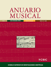 Fascicolo, Anuario musical : 67, 2012, CSIC, Consejo Superior de Investigaciones Científicas