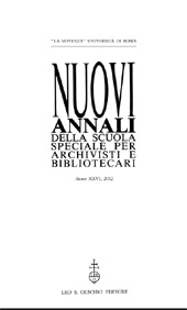 Fascicule, Nuovi annali della scuola speciale per archivisti e bibliotecari : XXVI, 2012, L.S. Olschki