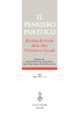 Fascículo, Il pensiero politico : rivista di storia delle idee politiche e sociali : XLV, 2, 2012, L.S. Olschki