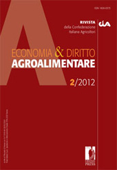 Fascicule, Economia & diritto agroalimentare : 17, 2, 2012, Firenze University Press