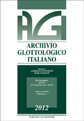 Fascicule, Archivio glottologico italiano : XCVII, 1, 2012, Le Monnier