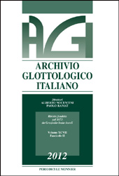 Fascículo, Archivio glottologico italiano : XCVII, 2, 2012, Le Monnier
