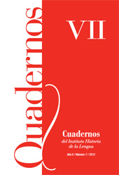 Fascicolo, Cuadernos del Instituto Historia de la Lengua : VII, 7, 2012, Cilengua - Centro Internacional de Investigación de la Lengua Española