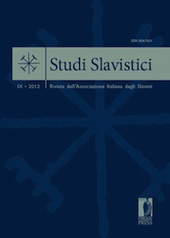 Fascicolo, Studi slavistici : rivista dell'associazione italiana degli Slavisti : IX, 2012, Firenze University Press