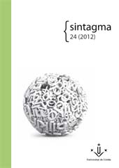 Fascicolo, Sintagma : revista de lingüística : 24, 2012, Edicions de la Universitat de Lleida