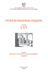 Issue, Studi di filologia italiana : LXXIV, 2016, Le Lettere