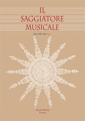Issue, Il saggiatore musicale : rivista semestrale di musicologia : XIX, 1, 2012, L.S. Olschki
