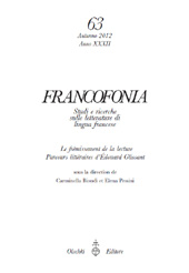 Fascicule, Francofonia : studi e ricerche sulle letterature di lingua francese : 63, 2, 2012, L.S. Olschki