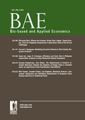 Fascículo, Bio-based and Applied Economics : 1, 2, 2012, Firenze University Press