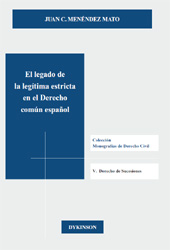 E-book, El legado de la legítima estricta en e derecho común español, Menéndez Mato, Juan Carlos, Dykinson