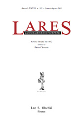Fascicule, Lares : rivista quadrimestrale di studi demo-etno-antropologici : LXXVIII, 1/2, 2012, L.S. Olschki