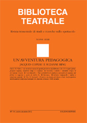 Fascículo, Biblioteca teatrale : rivista trimestrale di studi e ricerche sullo spettacolo : 104, 4, 2012, Bulzoni