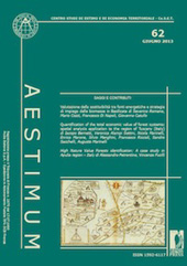 Issue, Aestimum : 62, 1, 2013, Firenze University Press