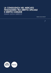 eBook, La consulenza nel mercato finanziario tra diritto speciale e diritto comune, Greco, Gian Luca, Pacini