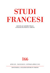 Fascicolo, Studi francesi : 166, 1, 2012, Rosenberg & Sellier